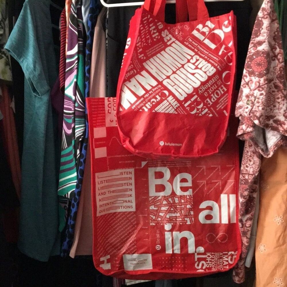 Lululemon Reusable Bag You Choice Red Mini Or Red Larger choice Only 1 PREowned
